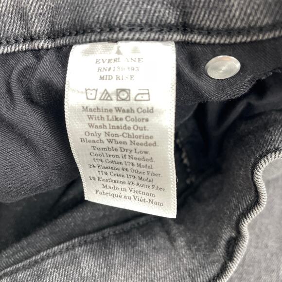 EVERLANE Jeans Authentic Stretch Mid Rise Women Size 28 Ankle Skinny Grey Denim - Picture 3 of 10
